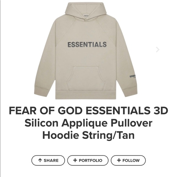tan fear of god hoodie